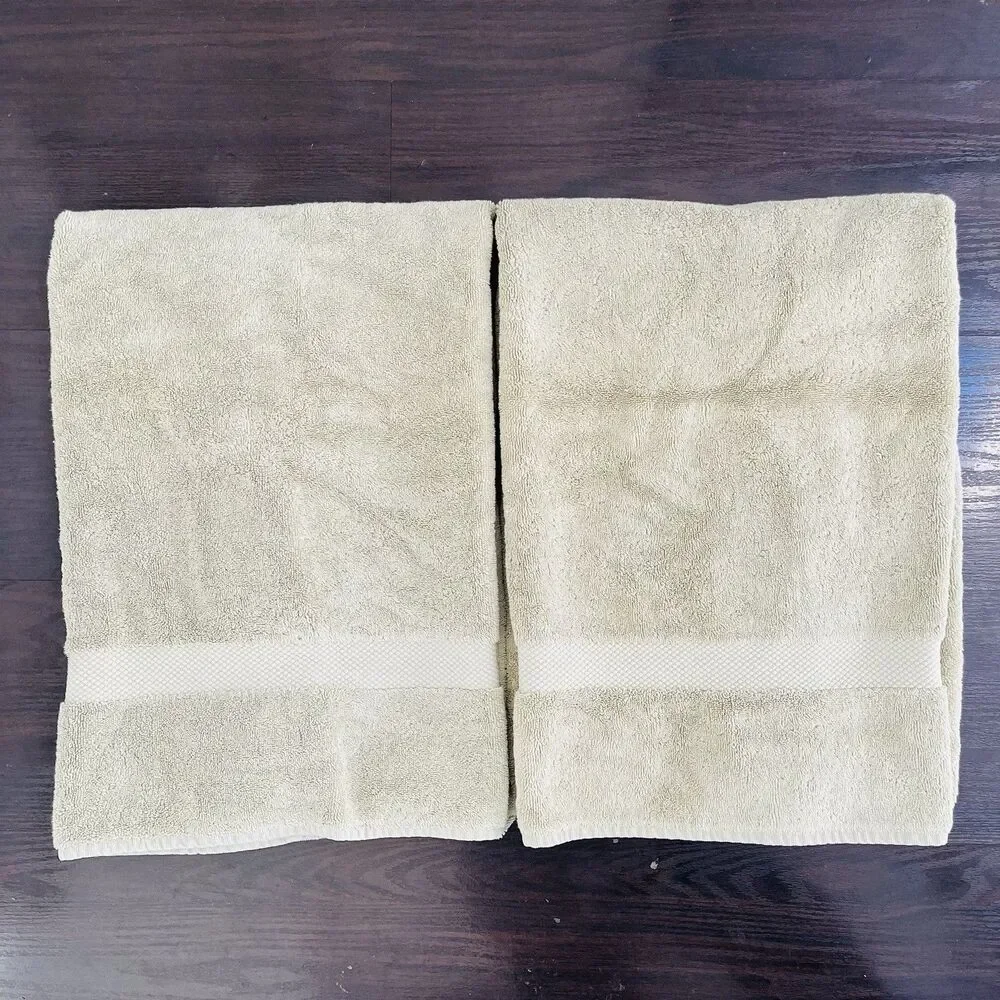 Restoration Hardware Set Of 2 Green Turkish Towels 100% Cotton Bath Towels